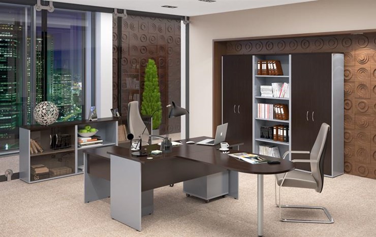Офисный комплект мебели IMAGO три стола, 2 шкафа, стеллаж, тумба в Костроме - изображение 3